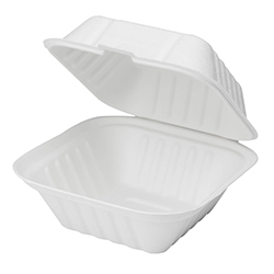 CONTENANT REFERMABLE EN BAGASSE 6''X6