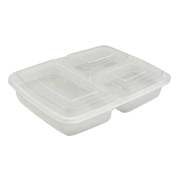 CLEAR 3COMP COMBO RECTANGULAR CONTAINER WITH LID 39 OZ