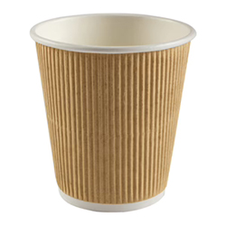 KRAFT HOT CUP RIPPLED WALL 4 OZ 62 MM