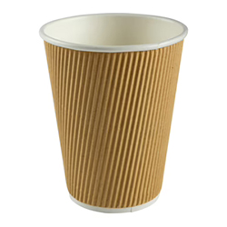 KRAFT HOT CUP RIPPLED WALL 10 OZ 90 MM