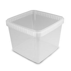 SQUARE TAMPER RESISTANT CLEAR CONTAINER 48OZ