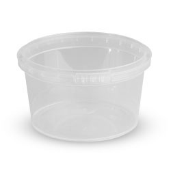 ROUND TAMPER RESISTANT CLEAR CONTAINER 8 OZ