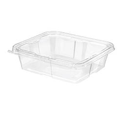 TEAR STRIP LOCK CLEAR HINGED CONTAINER 48OZ