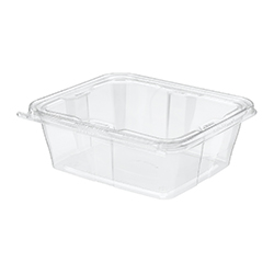 TEAR STRIP LOCK CLEAR HINGED CONTAINER 64OZ