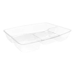 CLEAR RECTANGULAR 4 COMPARTMENTS TRAY 27/9/9/4OZ