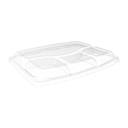 CLEAR DOME LID FOR RECTANGULAR 4 COMPARTMENTS TRAY